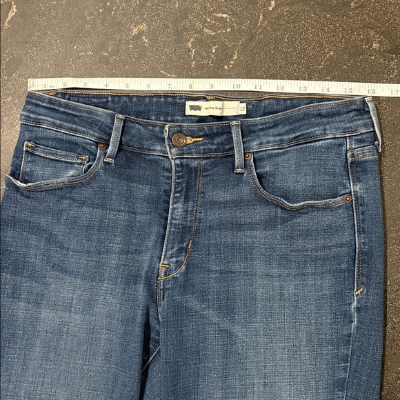 Levi’s Mid Rise Skinny Sz 12 Classic Blue Jeans - Picture 4 of 11